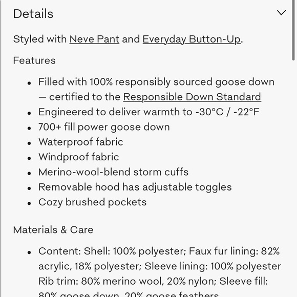 Oskar Parka by Babaton. Purchased from Aritzia - Picture 5 of 7